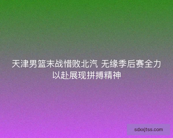 天津男篮末战惜败北汽 无缘季后赛全力以赴展现拼搏精神