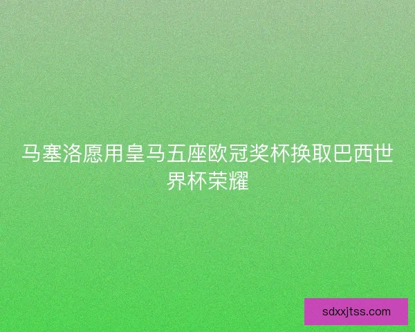 马塞洛愿用皇马五座欧冠奖杯换取巴西世界杯荣耀 马塞洛愿用皇马五座欧冠奖杯换取巴西世界杯荣耀