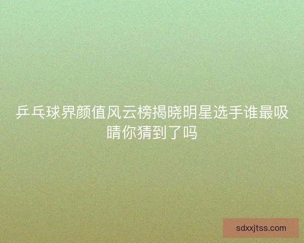 乒乓球界颜值风云榜揭晓明星选手谁最吸睛你猜到了吗 乒乓球界颜值风云榜揭晓明星选手谁最吸睛你猜到了吗